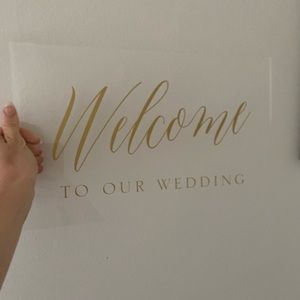 Clear acrylic wedding welcome sign 11x14
